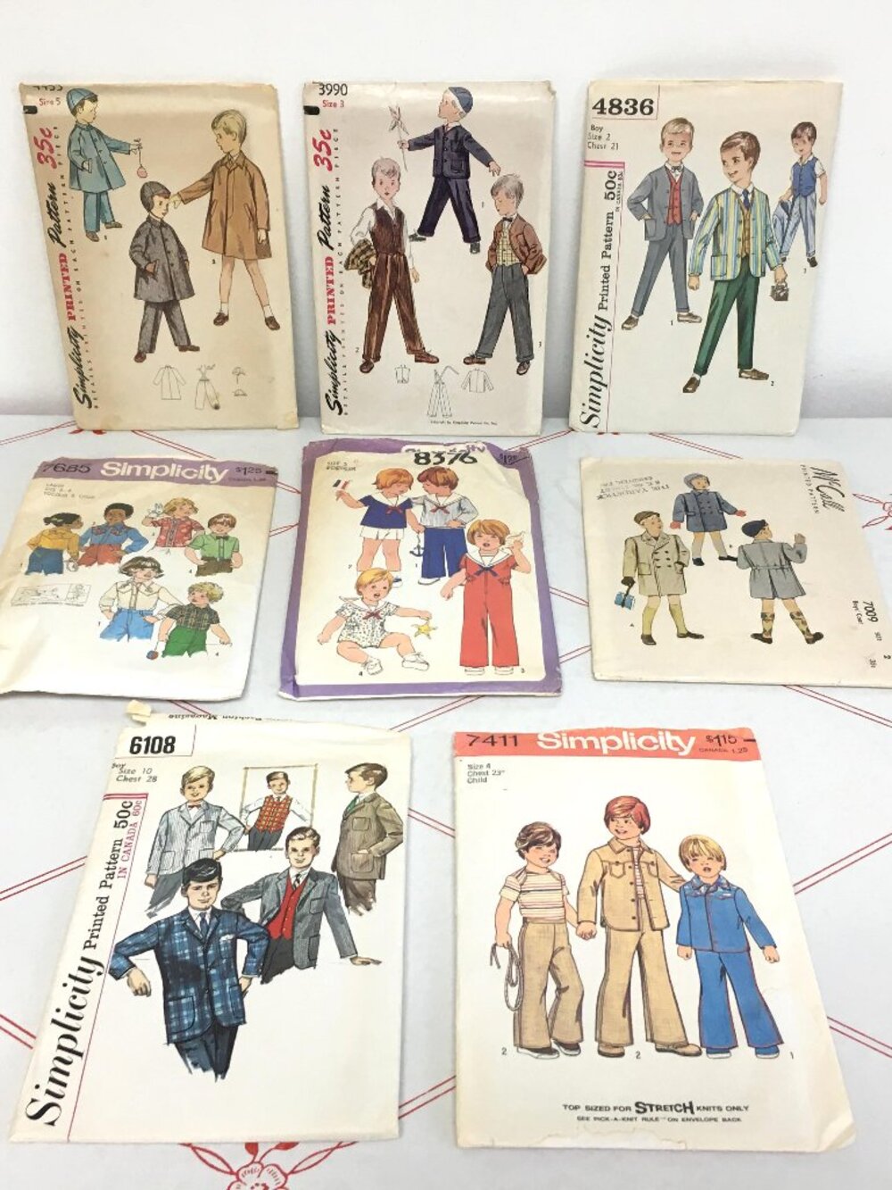 Lot #14 - Collection of 8 Boy's Sewing Patterns - Sizes 2-10